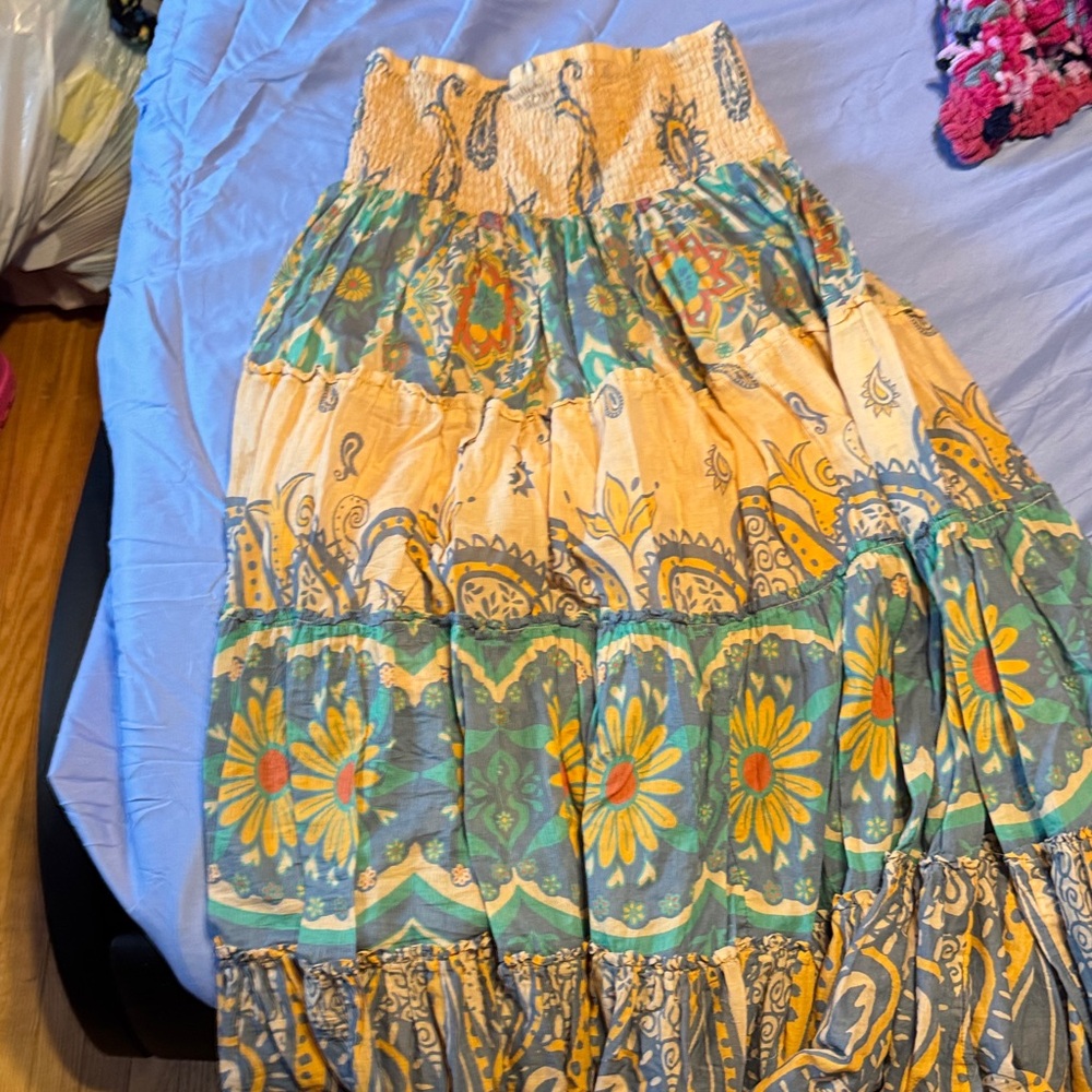 Free People Multicolor Paisley Maxi Skirt